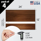 Trotec TroLase | 12"x24"x1/16", 4 Pcs | Pearwood/White | 2 Ply | Modified Acrylic | Laser Engraving Double Color Plastic Sheet | Engraving Blanks for Laser, Saw, Guillotine | Made in USA