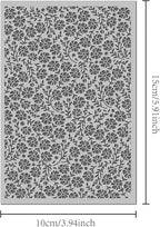 Arbuya Flowers Polymer Clay Texture Mat - Floral Swirls Leaves Texture Sheet for Polymer Clay Jewelry Making, Earring Charms, DIY Craft Supplies