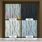 DKTIE Nature Pattern Rainbow Window Film Decorative Stained Glass Window Film Static Cling Films Easy Apply Removable Comes with Tools (U1747-rainbow, 35.4" x 78.7")