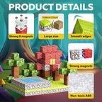Magnetic Blocks Cubes 128PCS - STEM Cube Building Blocks & Magnet Cubes, Fidget, Montessori for Kids Ages 3-5 & 5-7 & 8-12, Magnetic Kit Cubes, Construction Magnet Toys Blocks Birthday Gifts
