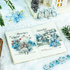 60Pcs Snow Country Winter PET Stickers, Large Landscape Stickers for Scrapbooking, DIY Crafts, Journaling, and Junk Journal Ephemera with Organizer