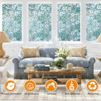 Window Privacy Film Stain Glass Window Film Rainbow Window Film Window clings Non-Adhesive Reusable Decorative for Room (Daisy Rainbow, 45.2 x 157.4 in)