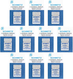 50 Schmetz Universal Sewing Machine Needles - Assorted Sizes - Box of 10 Cards