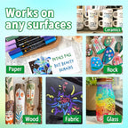 Acrylic Paint Markers Paint Pens, 36 Colors Dual Tip Direct Liquid Acrylic Markers with Automatic Ink Control System, Fine & Brush Tip Art Supplies for Rock Painting, Wood, Stone, Fabrics, DIY Craft