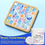 Mosaic Tile Grout, Mosaic Crystal Grout for Crafts, Essential for Handmade Grouting, DIY Projects Accessories Transparent Crystal Sanded, Mosaics Crystal Sealant for All Tiles (Translucent, 7oz)