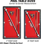 GoSports 6, 7, or 8 ft Billiards Tables - No Assembly, Choose Your Color - Portable Pool Table Includes Full Set of Balls, 2 Cue Sticks, Chalk and Felt Brush