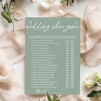 Bridal Shower Games Cards, Wedding Shoe Game, Bridal Shower Games 25 Guests, Engagement Party Wedding Games for Guests, Minimalist Green Wedding Party Supplies - C04