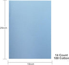 Aida Cloth 14 Count Cross Stitch Fabric,19×28inch (14CT, Sky Blue)