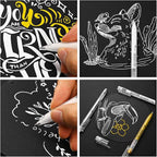 3 Colors Gel Pen Set – White, Gold & Silver 1.0mm Fine Point Gel Ink Pens for Artists, Black Paper Drawing, Bullet Journaling & Holiday Crafts – Opaque Archival Ink, 3-Pack