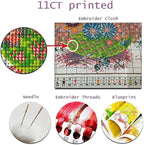 Dooxvey Cross Stitch Kits for Adults Beginners,Full Range of Cross-Stitch Stamped Kits Needlepoint Kits for Beginners Embroidery Kits 11CT Cross Stitch Patterns-Skeleton Flower 16x20 inch