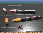28 Wildflower Colors Acrylic Paint Pens Studio Color Series Markers Set 0.7mm Extra Fine Tip, Rock Painting, Glass, Mugs, Wood, Metal, Canvas, DIY, Detailing. Non Toxic, Waterbased, Quick Drying