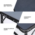 RedSwing Small Folding Table Adjustable Height, Lightweight and Portable Aluminum Frame Camping Table for Outdoor Indoor Picnic, 2 Feet, Grey