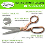 Szco Supplies 8.5” Fatima Heavy-Duty Professional Fabric Tailor Scissors For Home Crafts And Office With Rose Gold Finished Handle