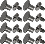 YORANYO 150 Sets 8MM Chicago Screws Leather Rivets for Fabric Chicago Binding Screws Buttons Metal Studs Rivets for Decorate and Repair Belts Bags Shoes Purse Dog Collar Leather Craft (Gun-Metal)