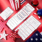 4th of July Friendly Feud Game with 2 Answer Buzzers, Independence Day Feud Cards for Family Game Night Fun Trivia Quiz for Party Office Class Groups Team Building (Red White Blue, Patriotic)