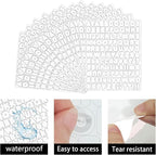 Starboling White Alphabet Stickers, 1/2 inch, 10 Sheets, Self-Adhesive Vinyl, Minimalist Style, Perfect for Labels & Decor