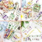 24 Rolls Washi Tape Set - Floral Alphabet Themed Decorative Masking Tape, Adhesive Artists Tape for Journaling Supplies, DIY Craft, Scrapbooking Supplies, Gift Wrapping, School Supplies