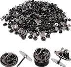 260 Set Pin Backs, Blank Pins Scatter Butterfly Clutch Pin Holder Enamel Pins Locking Backs Tie Tacks Jewelry Backings Clasp for Brooch Lapel Hat Uniform Badges Tie Tack (10mm, Black)