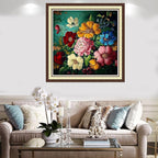 Findvoor Counted Cross Stitch Kits for Adults Full Range of Cross Stitching Embroidery Unprinted Pattern for Beginners, 11CT Needlepoint Kit Patterns Embroidery Kits-Colorful Flowers 18x18 inch