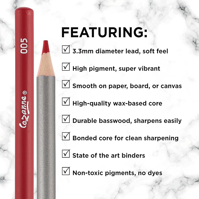 Creative Mark Cezanne Premium Colored Pencils Cream 6 Pack - Highly-Pigmented Drawing Pencils - Coloring Pencils for Drawing, Blending, Coloring, and More