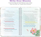 SIIXU Colorful Spiral Notebook - 160 A5 Hard Cover Pages, Floral Design with College Ruled Lines for Creative Journaling, Poetry Writing & Bullet Journaling