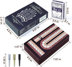 Cribbage Board Game Set - Wooden Foldable 3-Track Board with Magnetic Closure, 9 Metal Pegs, Playing Cards, Portable Family Travel Game for Gatherings and Gifts