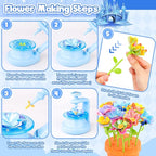 cosone Arts and Crafts Kits for Kids Age 3-12, Fabric Flower Bouquets Toys, DIY Craft Kits Toys for Kids, Ideal Gifts for Preschool Girls, Educational Handmade Frozen Toy for Girls Ages 3 4 5 6 7 8 9