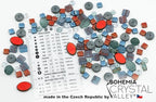 1.4oz (40g) Limited Mix of Czech Glass Beads Table Cut, Matte and Glossy, Faceted Fire Polish, Hand Made Set Kit, Gray Coral Lava