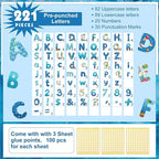 221 Pcs Bulletin Board Letters Round Alphabet Number Punctuation Symbol Combo Letter Cutouts Classroom Decoration for School Classroom Chalkboard Poster Board(Ocean Round)