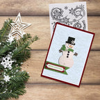 Threetols 3-D Textured Christmas Embossing Folder, Snowflake Background Embossing Folder for Card Making, Snow Frame DIY Plastic Scrapbooking Photo Album Card Paper DIY Craft Decor Template Mold