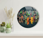 My Photostation.com 35.5Wx30H'' Spoon Spices Glass Wall ArtTempered Glass Printing Wall Decor Large Wall Art Wall Hangings