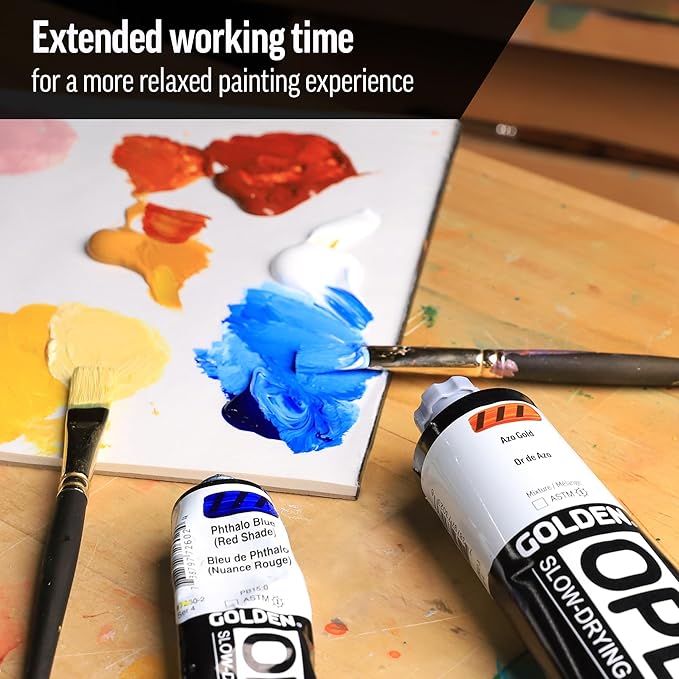 OPEN Slow-Drying Acrylics by GOLDEN, Manganese Blue Hue, 5 fl oz. tube, Professional Acrylic Paint, Transparent