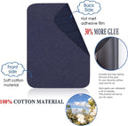 12PCS Fabric Iron on Patches Inside & Outside Strong Glue 100% Cotton Repair Patch for Clothes Pants Mending and Decorating, White