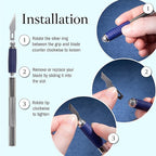 WA Portman Hobby Knife Set – 1pc Precision Knife with 6 Assorted Carbon Steel Hobby Blades – 7pc Craft Knives Kit for Cutting, Carving, Modeling, and DIY Craft Projects