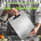 2Pack Titanium Cutting Board, 2025 New Upgrade 100% Pure Titanium Cutting Boards for Kitchen, Hygiene & Durability Non Stick Chopping Board, Double sided Cutting Board, Easy to Clean (13 * 9)