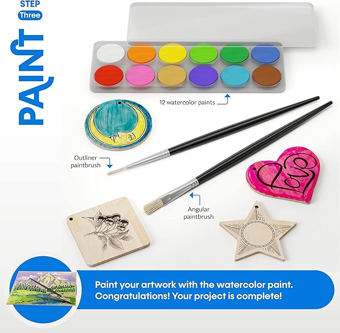 Craft Culture Beginners Wood Burning Kit for Kids and Teenage Boys & Girls Gifts for Boy or Girl Craft Projects Birthday Gift Idea for Older Children Teen Woodburning DIY Hobby Kits Art Activities