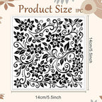 CHGCRAFT Vine Flower Polymer Clay Texture Sheets Single Seamless Plants Floral Pattern Silicone Texture Stamp Clay Texture Mat Modeling Pattern Pad Sheets for Jewelry and Earrings Tools, 5.5x5.5 inch