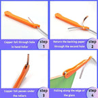 Copper Foil Hand Foiler for Stained Glass, 7/32" and 1/4" Hand Foiler Tool Kits, Orange