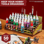 The Army Painter, Paint Station, Storage for 50 Warpaints Fanatic, Speedpaint & Warpaints Air Acrylic Paints, incl. Storage for Brushes and 100 sheets - Rack for Miniature Painting