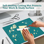Cutting Mat 8in6in Self Healing Cutting Mat Size Double Sided 5-Ply Rotary Sewing mat for Crafts Fabric Quilting Hobby Art Clay Precision Scrapbooking Project, A5, Green 2PCS
