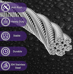 1/8 Inch Stainless Steel Cable 100FT - 7x7 Strand Aircraft Wire Rope with Loop Sleeve & Thimble - Heavy Duty for Deck Railing, String Light Hanging, Garden, Marine, DIY Projects