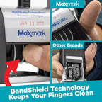 MaxMark Heavy Duty Self Inking Date Stamp with Phrase Paid - Red Ink