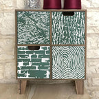 8 Pieces Abstract Geometry Texture Brick Stencils for Painting Wood Grain Mixed Crackle Marble Stencils Spray Paint Layering Stencil Templates for Furniture DIY Craft