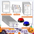 Halloween Party Friendly Feud Game with 2 Answer Buzzers, Team Building Feud Cards for Holiday Game Night Fun Trivia Quiz for Groups Office Class
