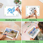 Phylosal Rechargeable A4 Light Pad with Carry Bag, Ultra-Thin Magnetic Tracing Light Box for Drawing, Diamond Art Painting Light Board with Side Button, Super Bright Light Table for Sketching (White)