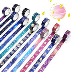 24 Rolls Washi Tape Set - Gold Foil Galaxy Decorative Masking Tape Constellation,Stars,Celestial,Adhesive Tape for Bullet Journal,Diy Craft,Scrapbooking Supplies,Gift Wrapping,Party decoration