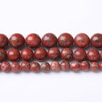 60PCS 6MM Natural Red Seasame Jasper Stone Beads Energy Healing Beads for DIY Jewelry Bracelet Necklace Making for Jewelry Making 15Inch