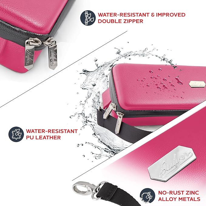 Quiver Time Pink Bolt Card Carrying Case fits Pokemon Cards and other TCG Games - Storage Bag for Playing/Trading Cards and Deck Box (Straps, Dividers & 100 Apollo Card Sleeves)