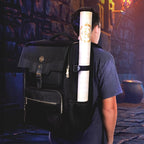 ENHANCE DnD Backpack - RPG DM Bag for Dungeons and Dragons - Travel DnD Bag Organizer fits 6-8 Books Upright, 18" Laptop/DM Screen Slot, Miniature Storage Foam Trays, Accessories Pockets, Map Strap