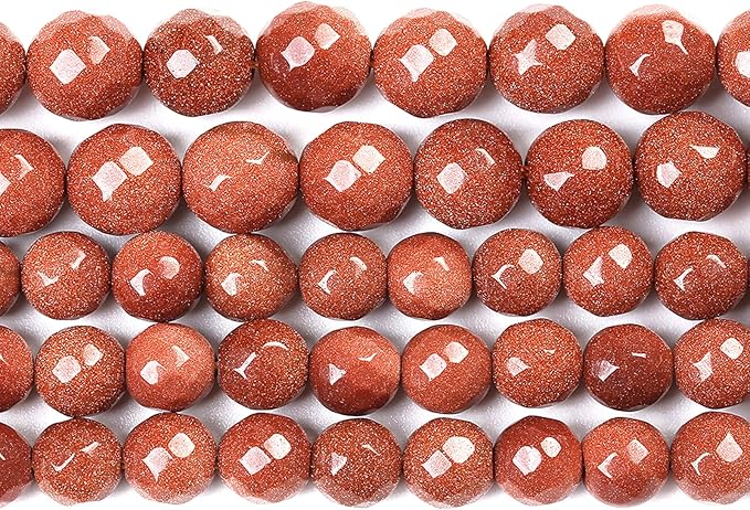 36pcs 10mm Natural Gold Sandstone Beads Faceted Stone Energy Healing Beads for Jewelry MakingDIY Bracelet Necklace Accessories 15" (10mm, Faceted Gold Sandstone)